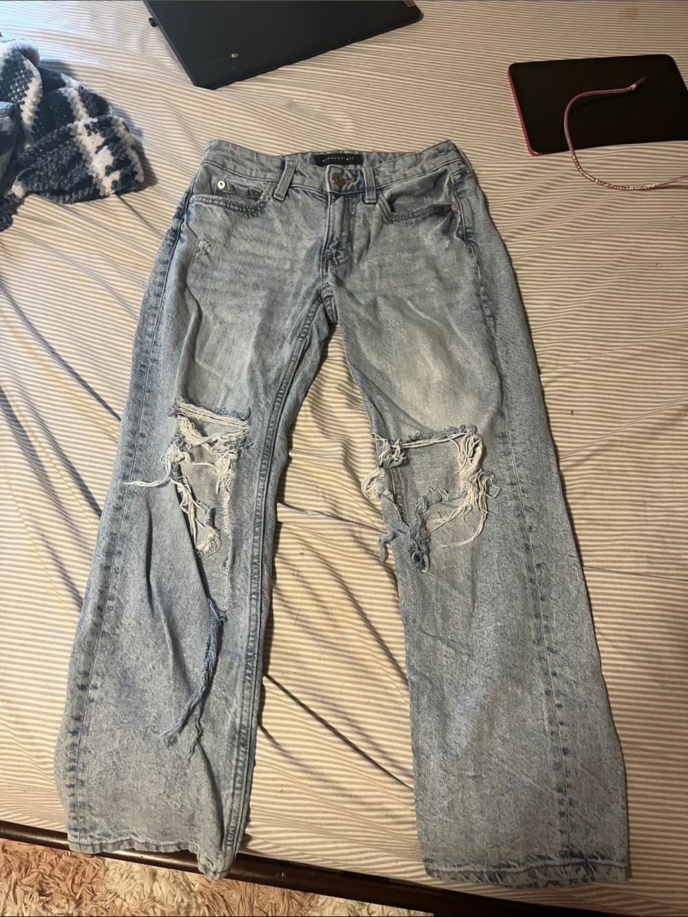 Aeropostale Light Blue Distressed Boyfriend Jeans